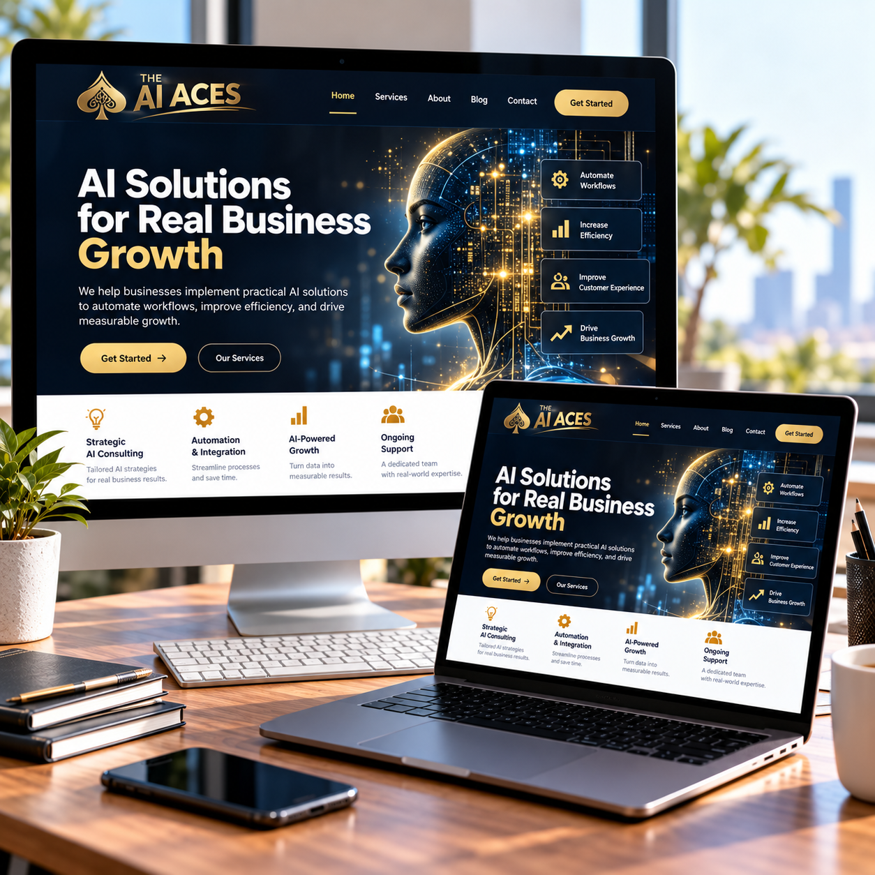 The AI Aces AI marketing services paid Google Ads Meta Ads DSP Ads Bings Ads agency